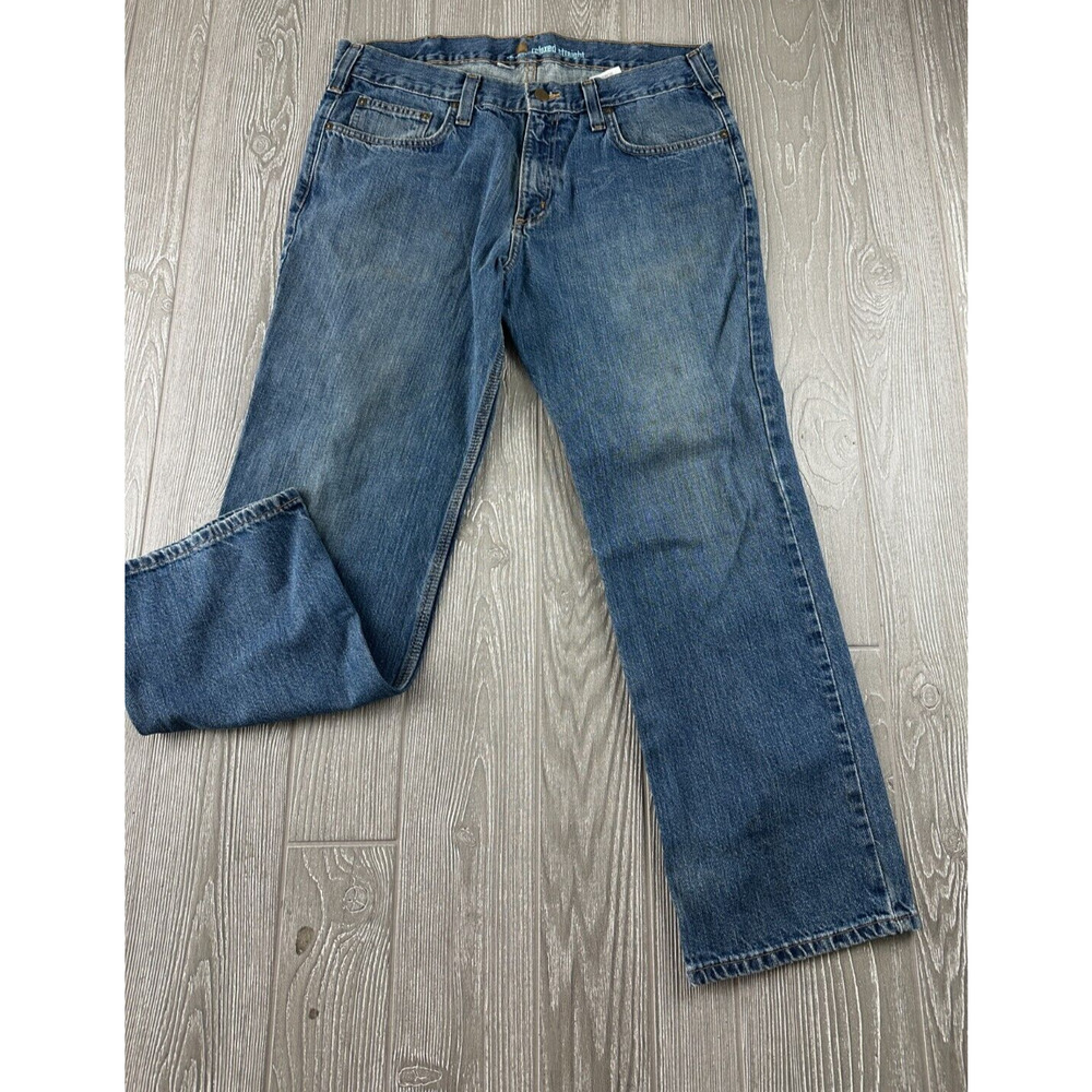 Carhartt Relaxed Fit Jeans Men Size 36/30 Blue Cotton Workwear Outdoors.